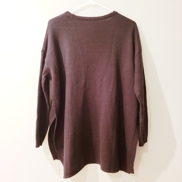 H&M Divided Black Side Slit Long Sleeve Knit Sweater - Picture 2 of 7